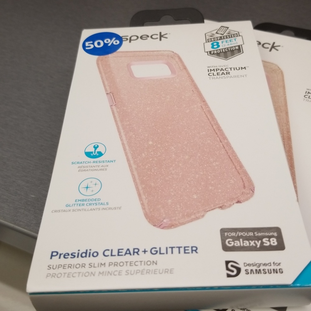 Glitter pink S8+ cases